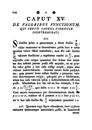 Caput XV. De Valoribus Functionum, Qui Certis Casibus Videntur Indeterminati.