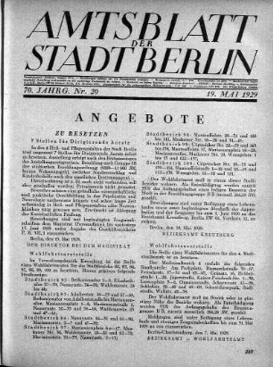 1929,20: Nr. 20, 19. Mai 1929