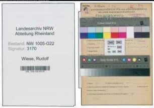 Entnazifizierung Rudolf Wiese , geb. 25.04.1907 (Baecker)