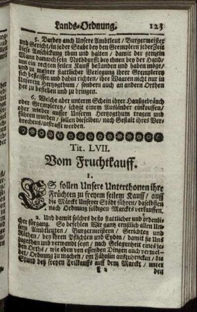 Vom Fruchtkauff. Tit. LVII. [ - ] Tit. LXVII.