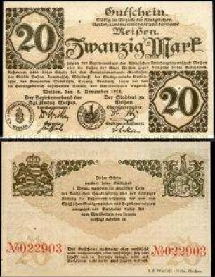 Meißen, Notgeld, 20 Mark