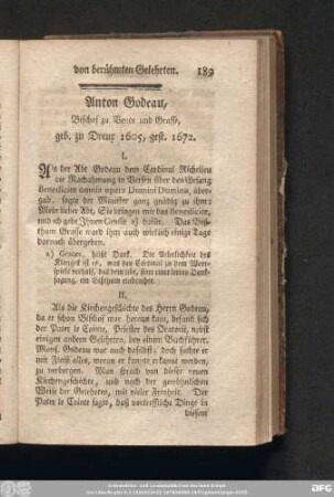 Anton Godeau, Bischof zu Vence und Grasse, geb. zu Dreux 1605, gest. 1672.
