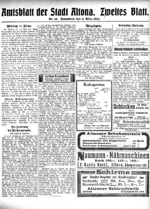 Nummer 10. Zweites Blatt. : Sonnabend, den 8. März 1924
