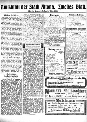 Nummer 10. Zweites Blatt. : Sonnabend, den 8. März 1924