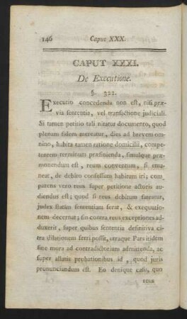 Caput XXXI. De Executione