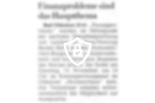Finanzprobleme sind das Hauptthema