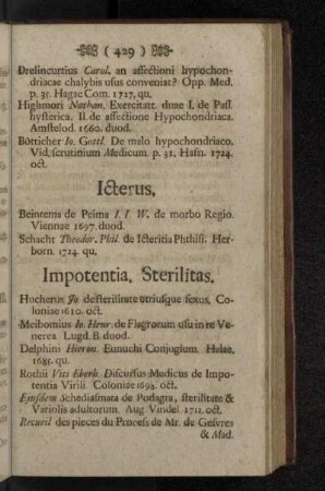 Impotentia. Sterilitas.