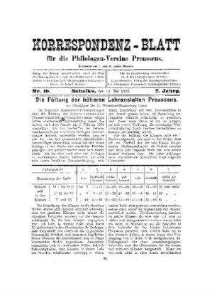 Die Füllung der höheren Lehranstalten Preussens