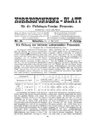 Die Füllung der höheren Lehranstalten Preussens