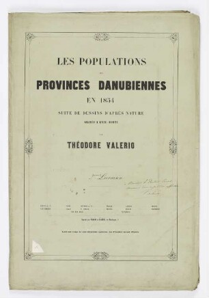 Umschlag zu: "Bevölkerung der Donauprovinzen im Jahr 1854"