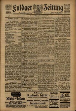 Zweite Ausgabe vom Mittwoch, den 14. Juli 1909.
