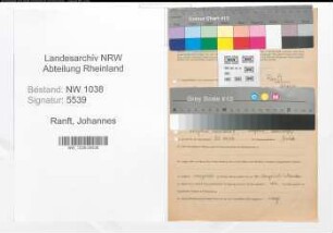 Entnazifizierung Johannes Ranft , geb. 02.01.1913 (Lehrer)