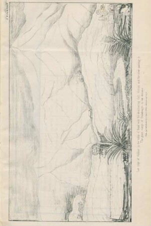 Low ridge of Chóbhár in the valley of Nepal with the desiccating cleft ...
