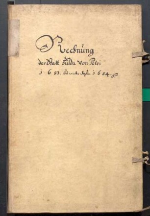 IX A 1 - Alte Stadtrechnungen (1683 - 1684)