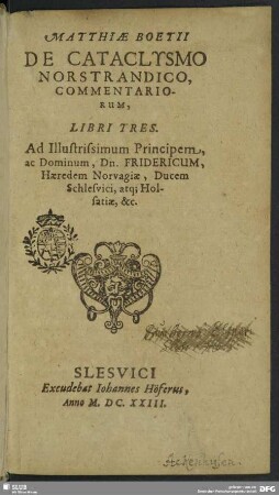 De cataclysmo Nordstrandico, commentariorum, libri tres