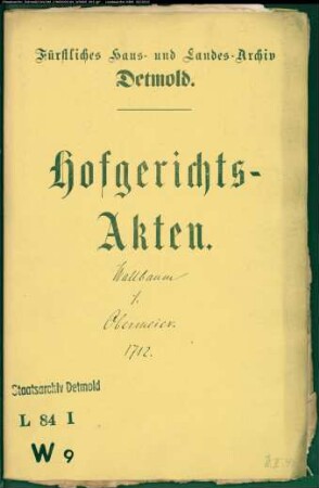 Wallbaum, Kaspar zu Brüntrup gegen Jobst Obermeier zu Brüntrup - Schuldforderung