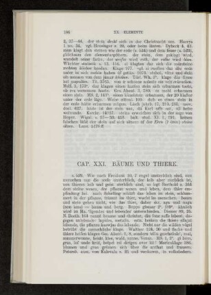 Cap. XXI. Bäume und Thiere.