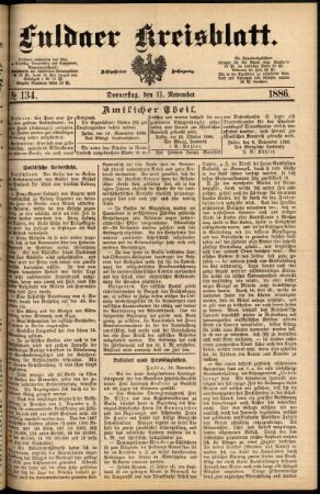 Ausgabe vom Donnerstag, den 11. November 1886.