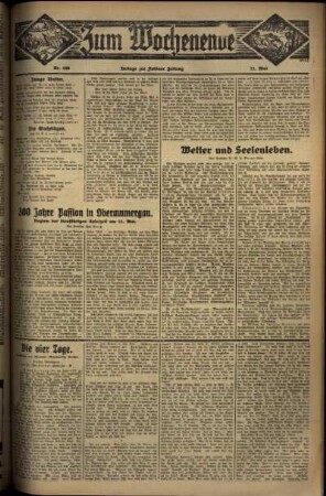 Dritte Ausgabe vom Sonntag, den 11. Mai 1930.