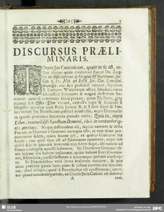 Discursus Praeliminaris