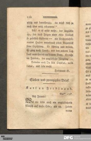 Sieben und zwanzigster Brief.