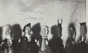 Handpuppen, Gottscher, Lessing als Student und die Neuberin, 3 Puppen