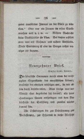 Neunzehnter Brief.