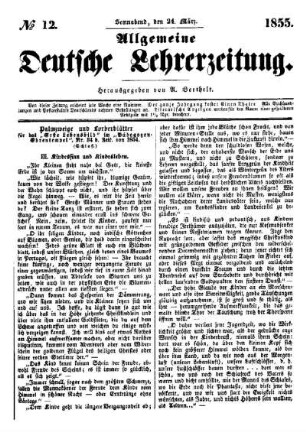 Palmemzweig und Lorberblätter für das "erste Lebensbild" im "Pädagogen-Ehrentempel", Nr. 34 d. Zeit. von 1854 : (Schluß)