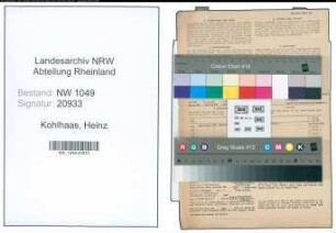 Entnazifizierung Heinz Kohlhaas , geb. (Autor)