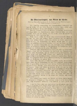 Die Missionstätigkeit, eine Pflicht der Kirche