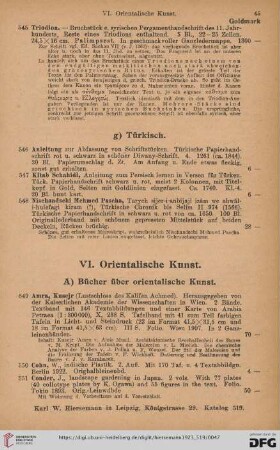 VI. Orientalische Kunst (Nr. 549-790)