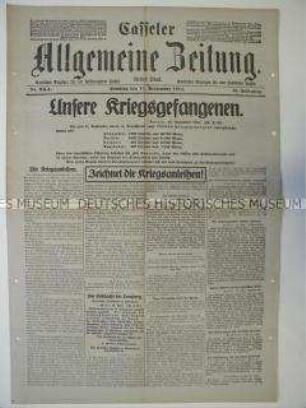 Regionale Tageszeitung "Casseler Allgemeine Zeitung" mit Meldungen und Berichten deutschen Kriegsgefangenen