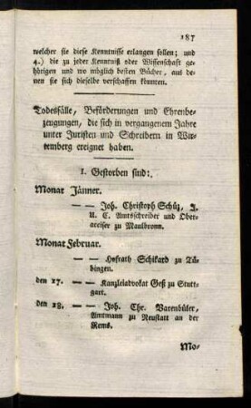 187-189, I. Gestorben sind