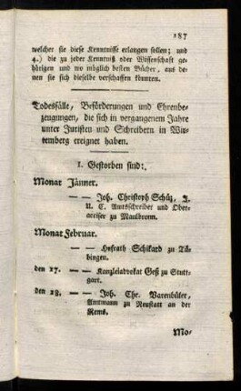 187-189, I. Gestorben sind