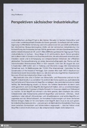 Perspektiven sächsischer Industriekultur