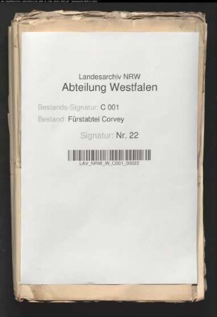 Kaiserliche Kommissionen auf den Abt von Corvey