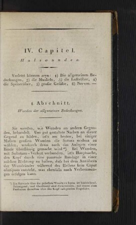 1. Abschnitt. Wunden der allgemeinen Bedeckungen.