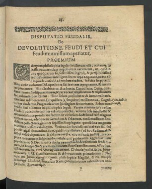 Disputatio Feudalis, De Devolutione, Feudi Et Cui Feudum amissum aperiatur ...