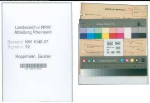 Entnazifizierung Gustav Koppmann , geb. (Versicherung)