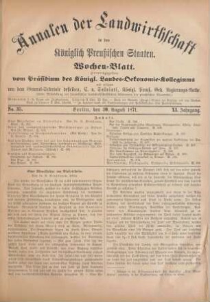 No. 35. Berlin, den 30. August 1871. XI. Jahrgang.