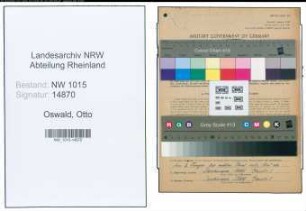 Entnazifizierung Otto Oswald , geb. 22.08.1904 (Schlosser)