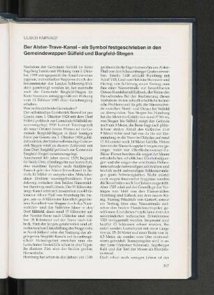 Der Alster-Trave-Kanal - als Symbol festgeschrieben in den Gemeindewappen Sülfeld und Bargfeld-Stegen