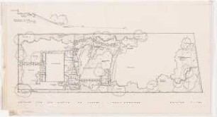 Garten Loeser, Neu-Fahrland: Lageplan mit Gartenplan und Schnitt des Geländes an Terrasse und Sitzplatz 1:100