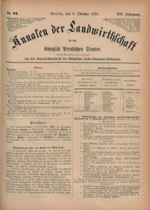 No. 81. Berlin, den 8. Oktober 1873. XIII. Jahrgang.