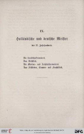 IX. Holländische und deutsche Meister des 17. Jahrhunderts