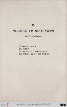 IX. Holländische und deutsche Meister des 17. Jahrhunderts