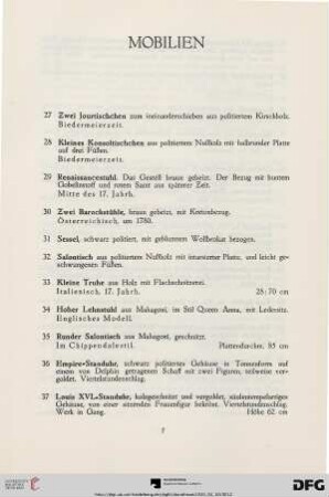 Mobilien (Nr. 27-60)