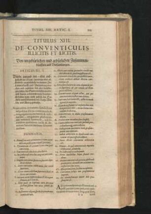 Titulus XIII. De Conventiculis Illicitis Et Licitis. Von ungebürlichen und gebürlichen Zusammenkünfften und Versammlungen.