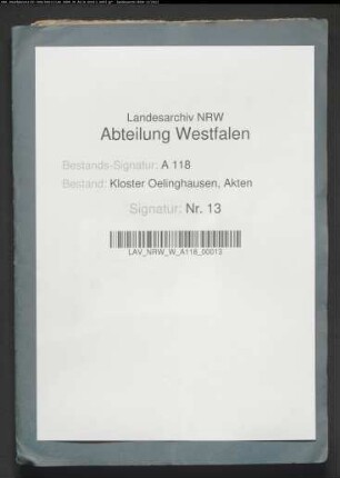 Rechte des Klosters Oelinghausen über seine Eigenbehörigen.