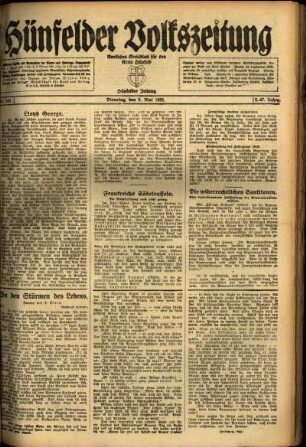 Ausgabe vom Dienstag, den 03. Mai 1921.
